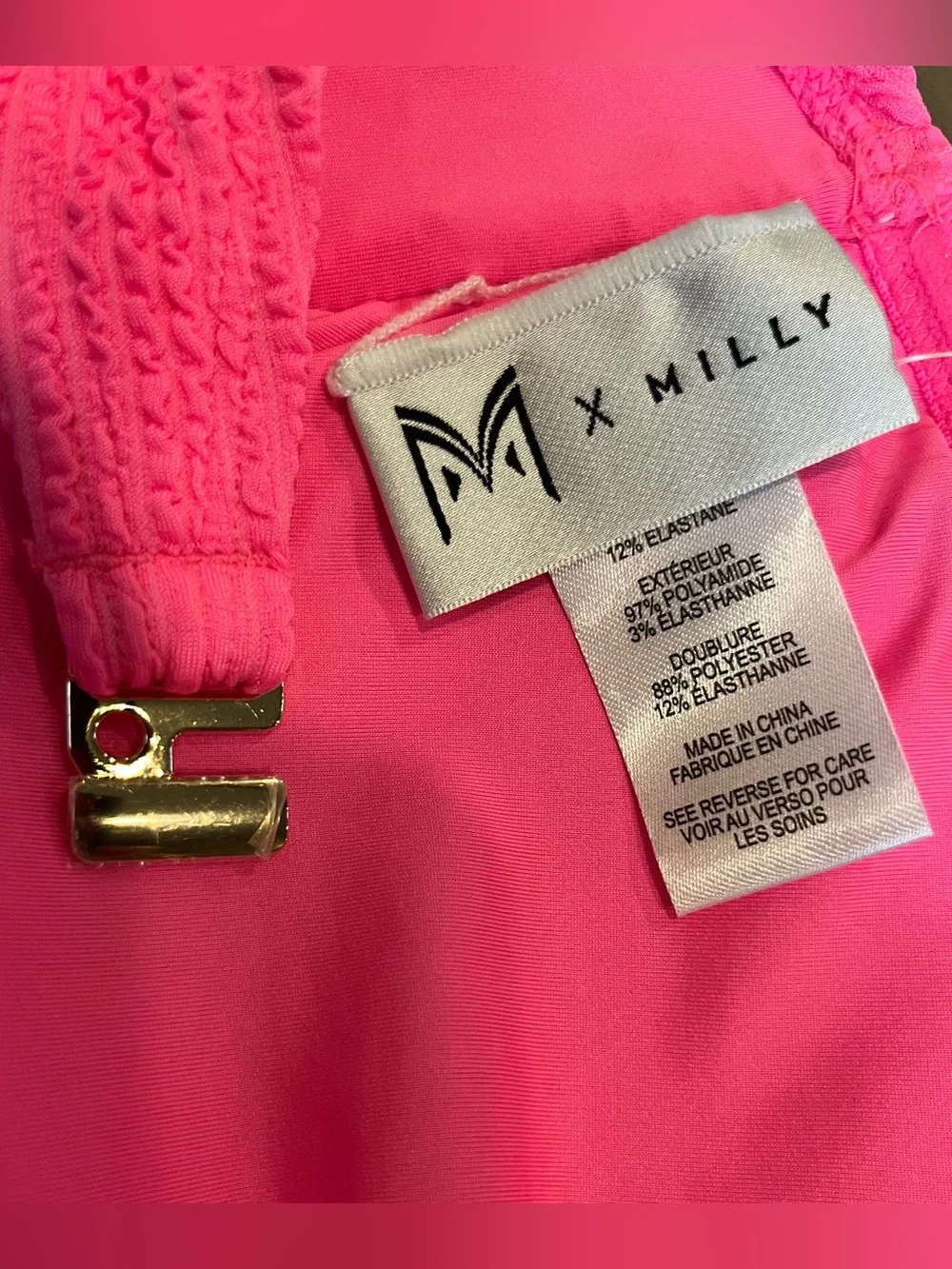NWTs Milly Margot Solid Bandeau Bikini - Top size Medium & Bottoms size Large